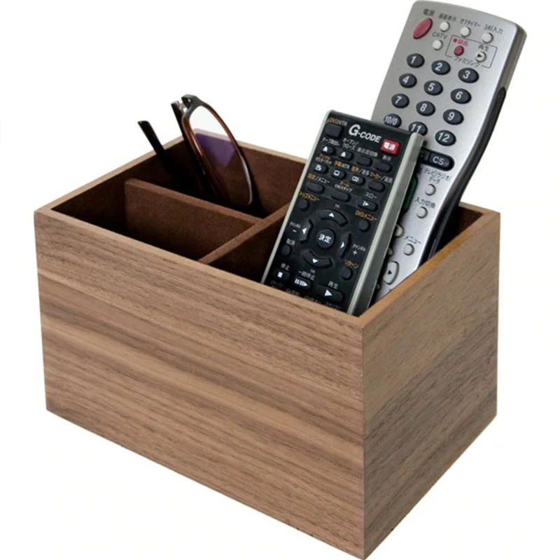 

New walnut Veneer MDF Wood Pen Holder Makeup Brushes Tools Cup Holder Case Office Remote Ash Desktop Storage Case