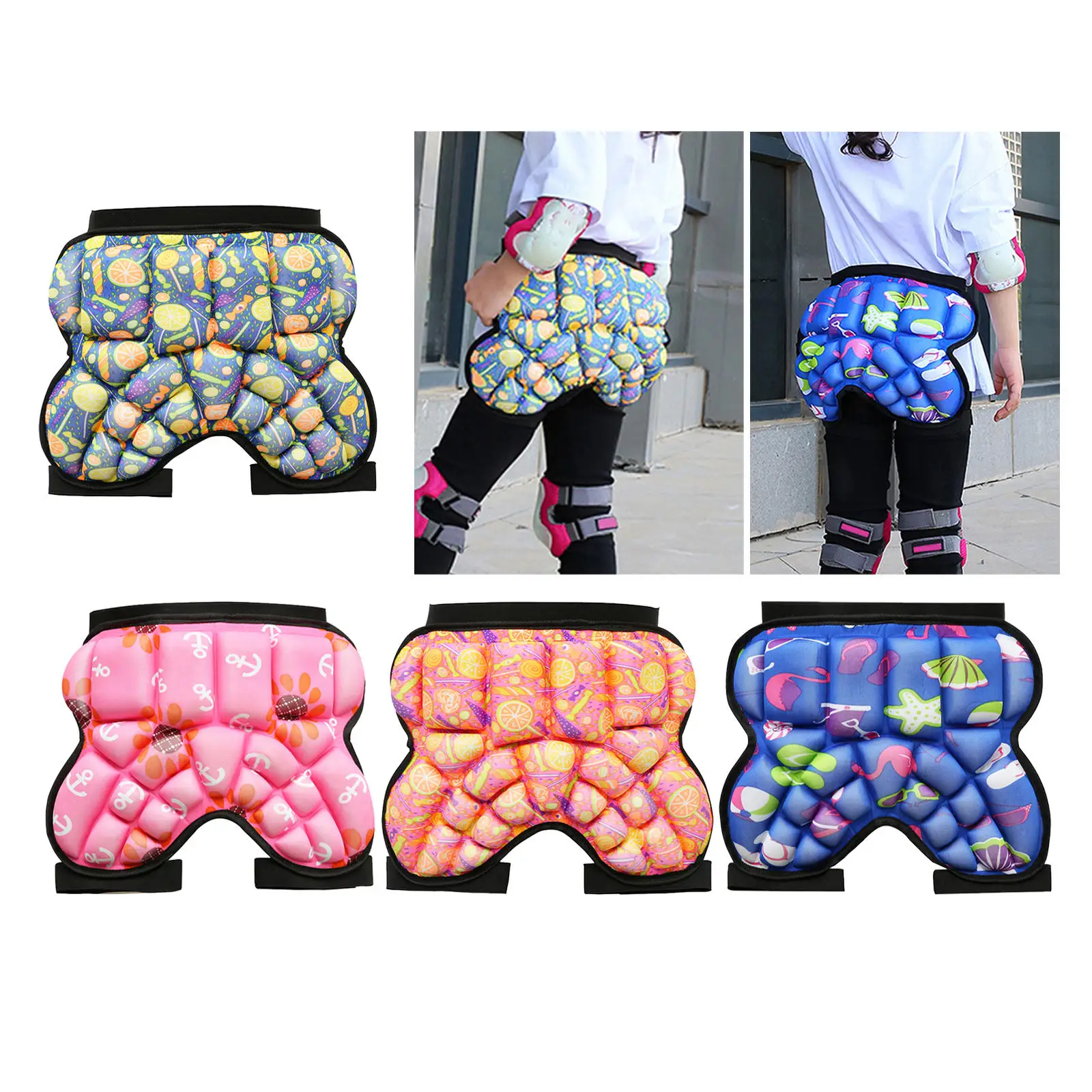 Breathable 3D Padded Hip Protection Shorts Butt Guard Pad Roller Skate Snowboard Protective Gear for Children Skateboarding Ski