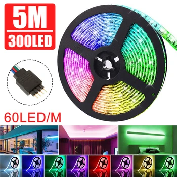 

Smuxi 5M RGB Flexible LED Strip Light 3528SMD Sting Ribbon Adhesive Tape TV Background Lighting DC 12V For Christmas Party