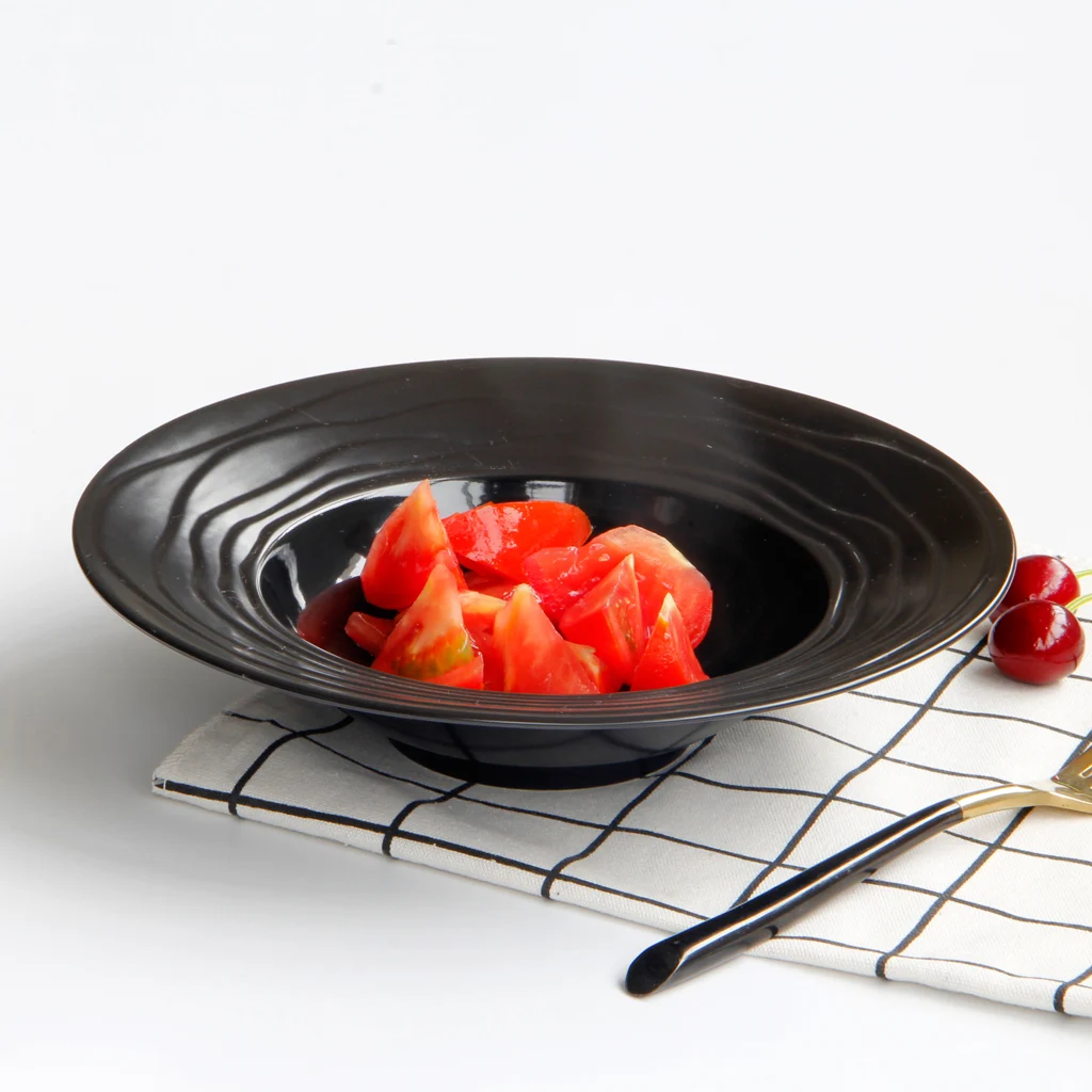 Ceramic Dinner Dish Plate Salad Noodles Bowl Soup Plates Bowl 2 Colors