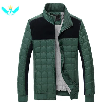 

Black Slim Stitching Contrast Color Men's Jacket Men's Thick Cotton Jacket Zippered Hat TOA