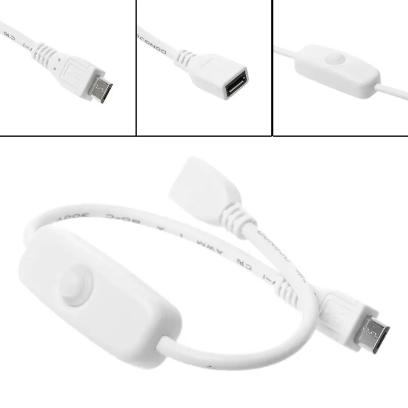 Кабель-удлинитель с разъемом Micro USB «Мама-папа» и выключателем для Raspberry Pi samsung Xiaomi huawei Android