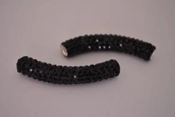

new clay purple white red black mixed multi color micro pave long bending tube crystal crystal beads gdf2