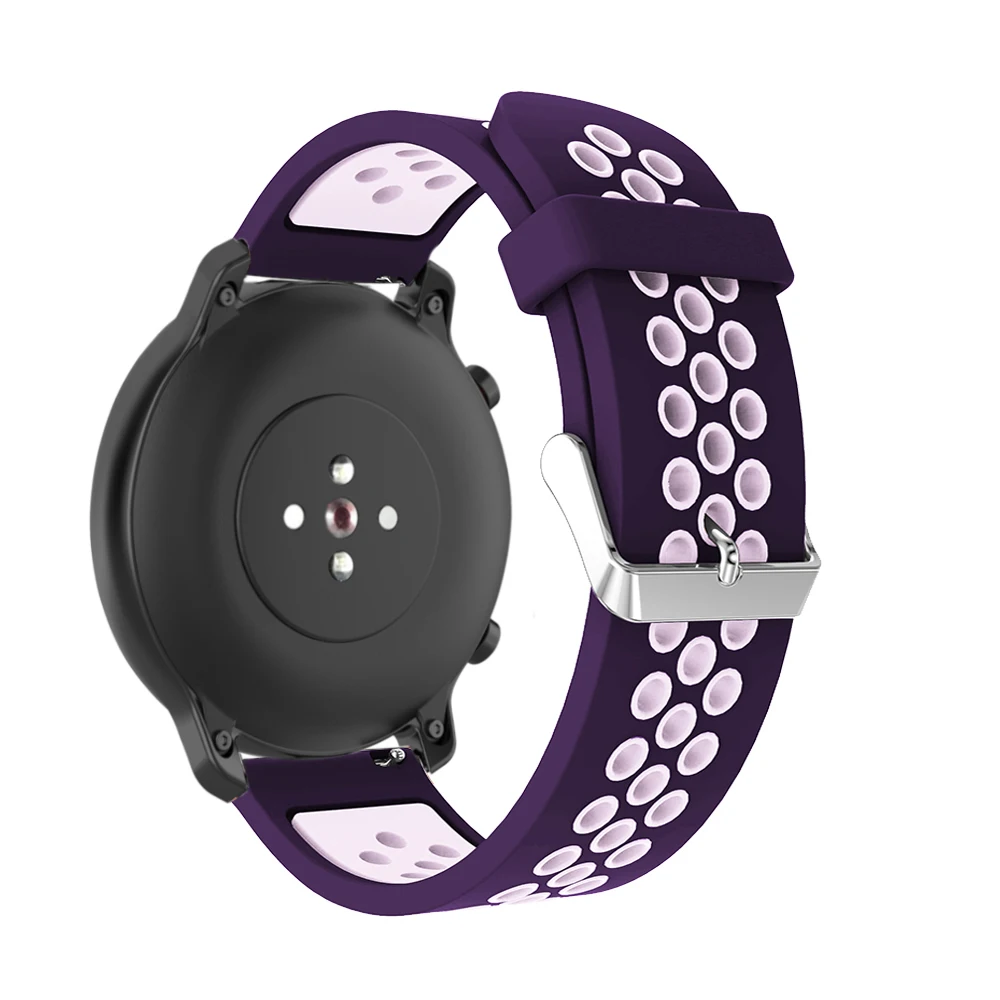20 мм силиконовый браслет для Huami Amazfit GTR 42 мм ремешок для часов samsung Galaxy watch активный быстросъемный ремешок аксессуары