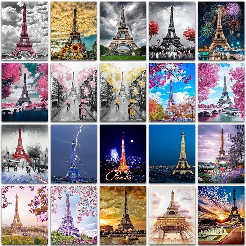 DIY Full 5D Diamond Painting Cross Stitch Eiffel Tower Kits Art Decoration 