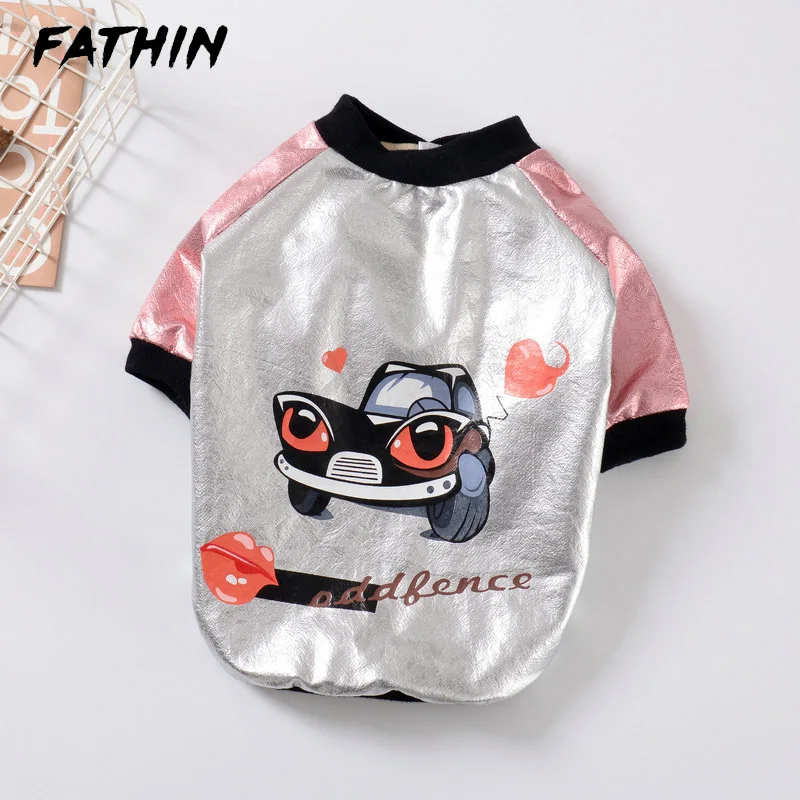 FATHIN супер теплая одежда для собак плюс бархатное плотное Двухслойное бейсбольное пальто для собак Одежда для маленьких средних больших собак - Цвет: Розовый