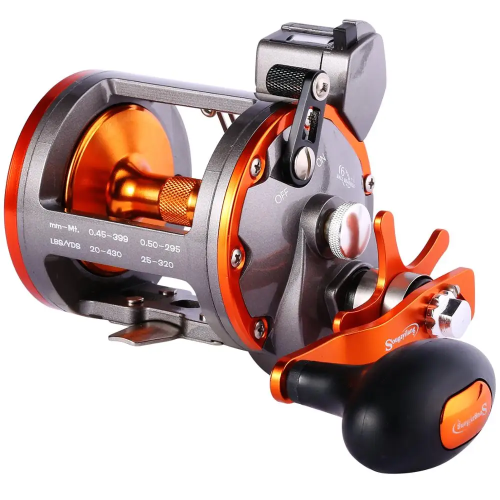 Snatch it - Sougayilang 6+1BB 30B 40B Strong Trolling Counter Fishing Reel Casting Sea Spinning Wheels Baitcasting Reel Coil Fishing Tackle