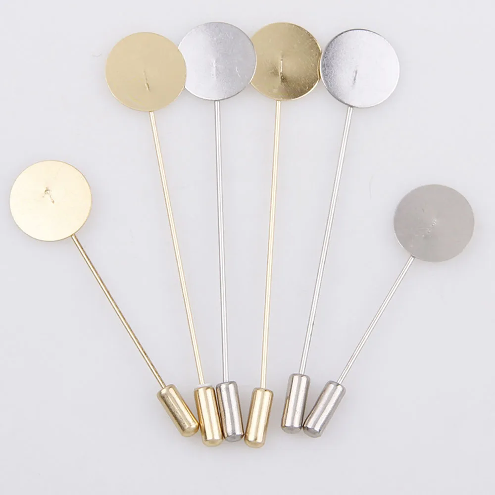 10Pcs Luxury Gold &amp Silver Plated Brooches Base Long Brooch Pin DIY Lapel Dress Jewelry Accessories Making | Украшения и