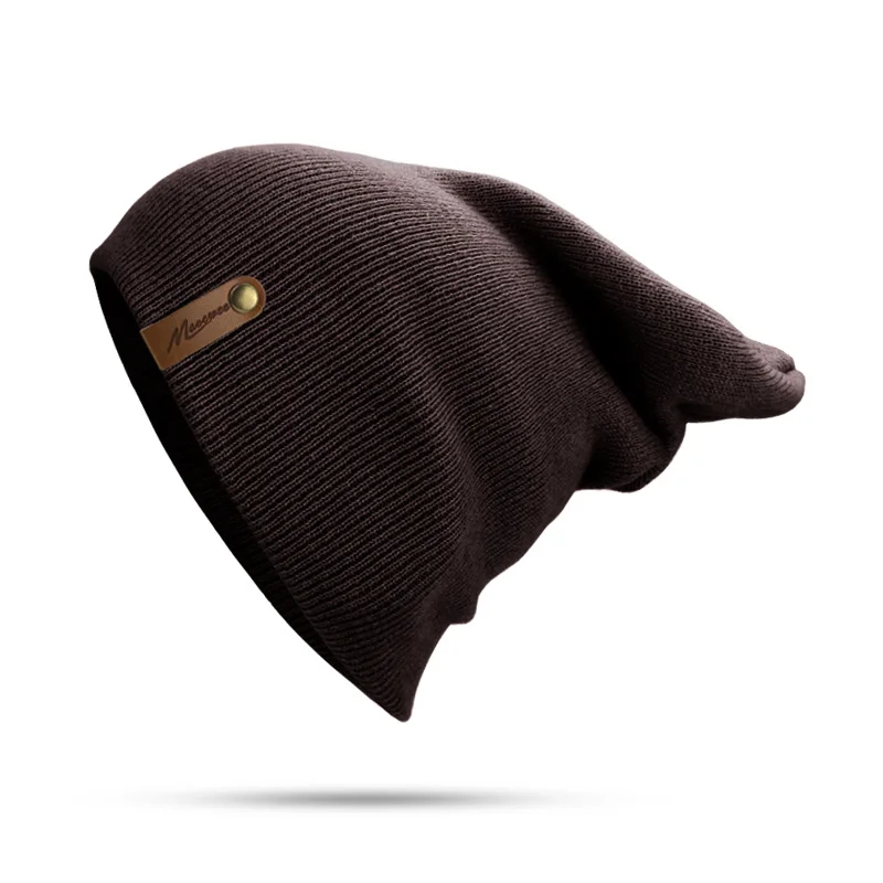 Брендовая зимняя шапка для мужчин Skullies Beanies Женская модная теплая шапка унисекс эластичная вязаная шапка зеленая унисекс повседневные Шапки - Цвет: C