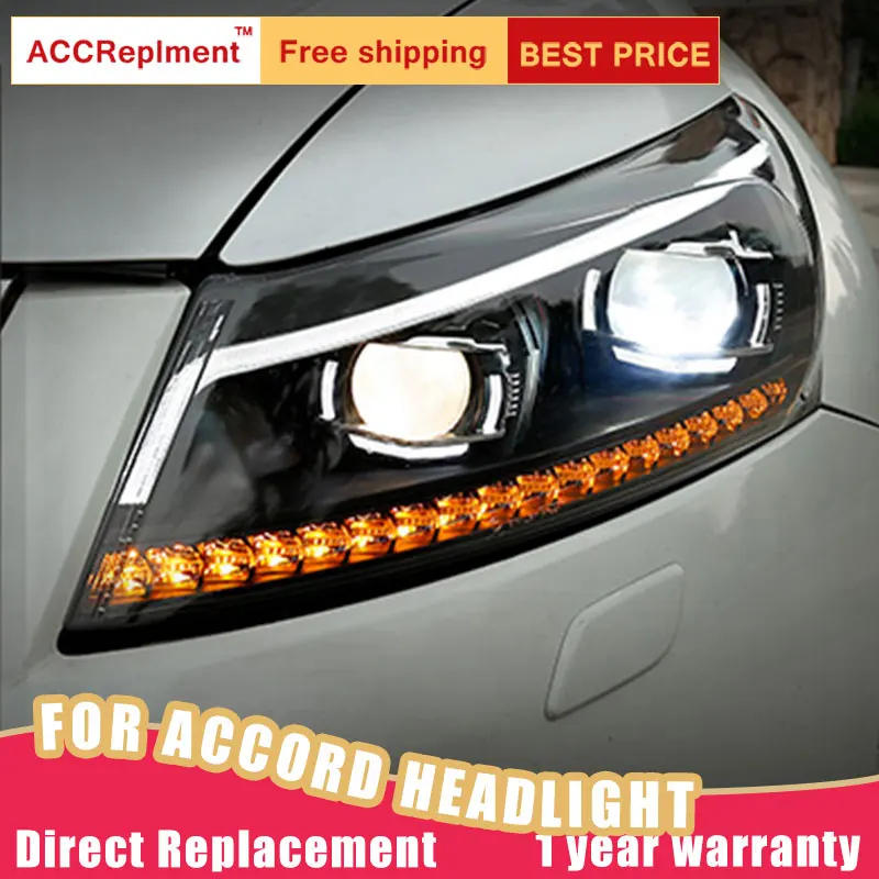 2 шт. светодиодный фары для Honda Accord 2008-2012 светодиодный автомобильный фонарь ангельские глазки ксенон HID комплект Противотуманные фары светодиодный дневные ходовые огни