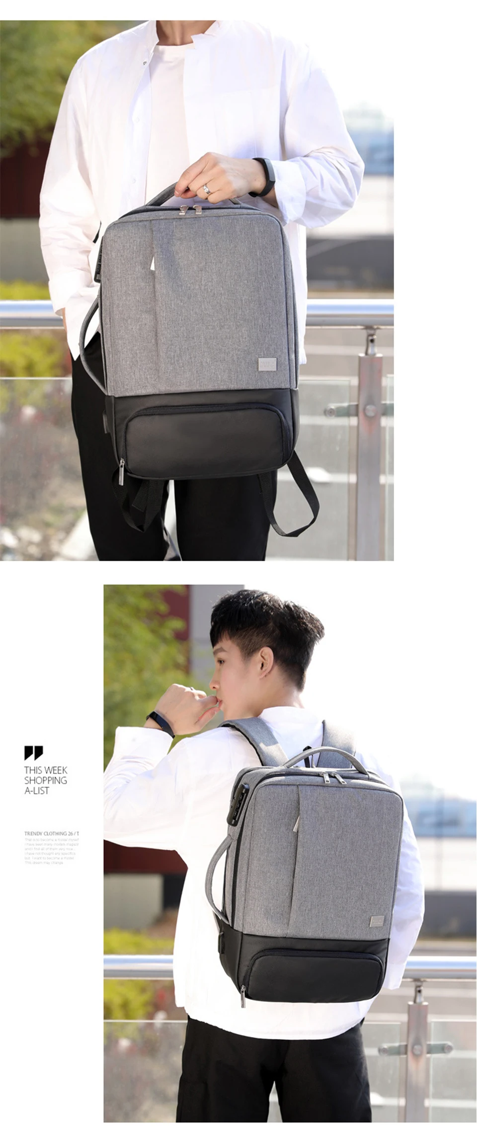 Mens Backpack Laptop Backpacks 17 Inch 15.6'' Anti Theft Male Business Bags Notebook Trip Back Pack Office Women Travel Bagpack (21)