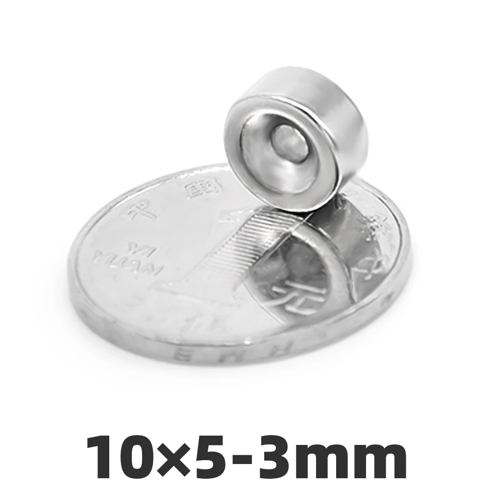 AIDIY 5/20/50 шт 10x5 мм отверстие 3 мм N35 супер крепкое кольцо магнитные установки постоянный неодимовый магнит 10*5-3 мм