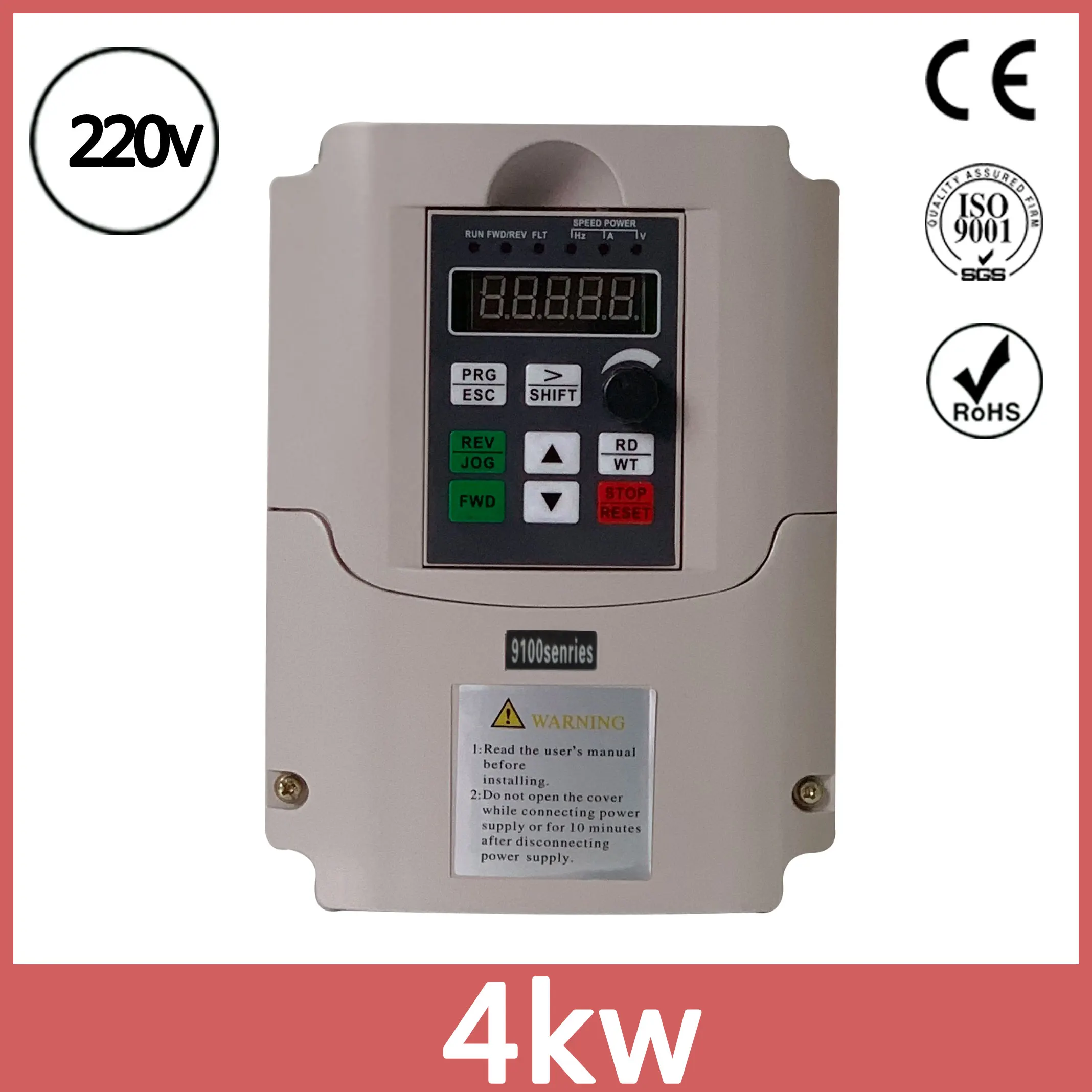 0.4KW/1.5KW/2.2KW/4KW/5.5KW 220V Single-phase inverter input VFD 3 Phase Output Frequency Converter Adjustable Speed 220V VFD - Color: 4kw(6HP)220v