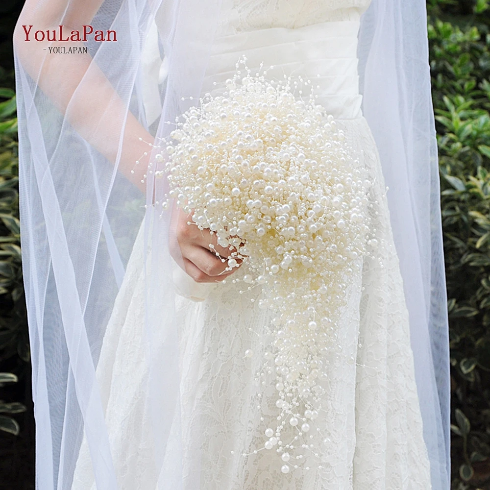 Wedding Bouquets Wedding Flower Decoration Handmade Bridal Bouquet Beauty Pearl Bride Flower Wedding Party Accessory