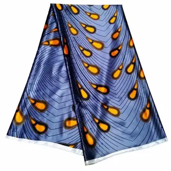

Modal Stretch Satin Silk Fabric African Soft Wax Print Fabric 5 yards chiffon audel modell Imitated Ankara Fabric
