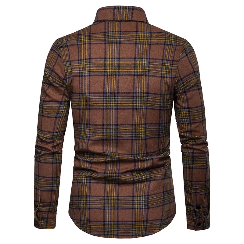 Модные Винтаж мужская клетчатая рубашка Camisa социальная Masculina 2019 Весенняя Новинка приталенная рубашка с длинными рукавами Для мужчин s