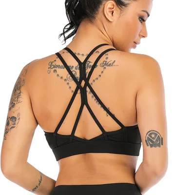 

Women's Light Support Cross Back Wirefree Removable Cups Yoga Sport Bra