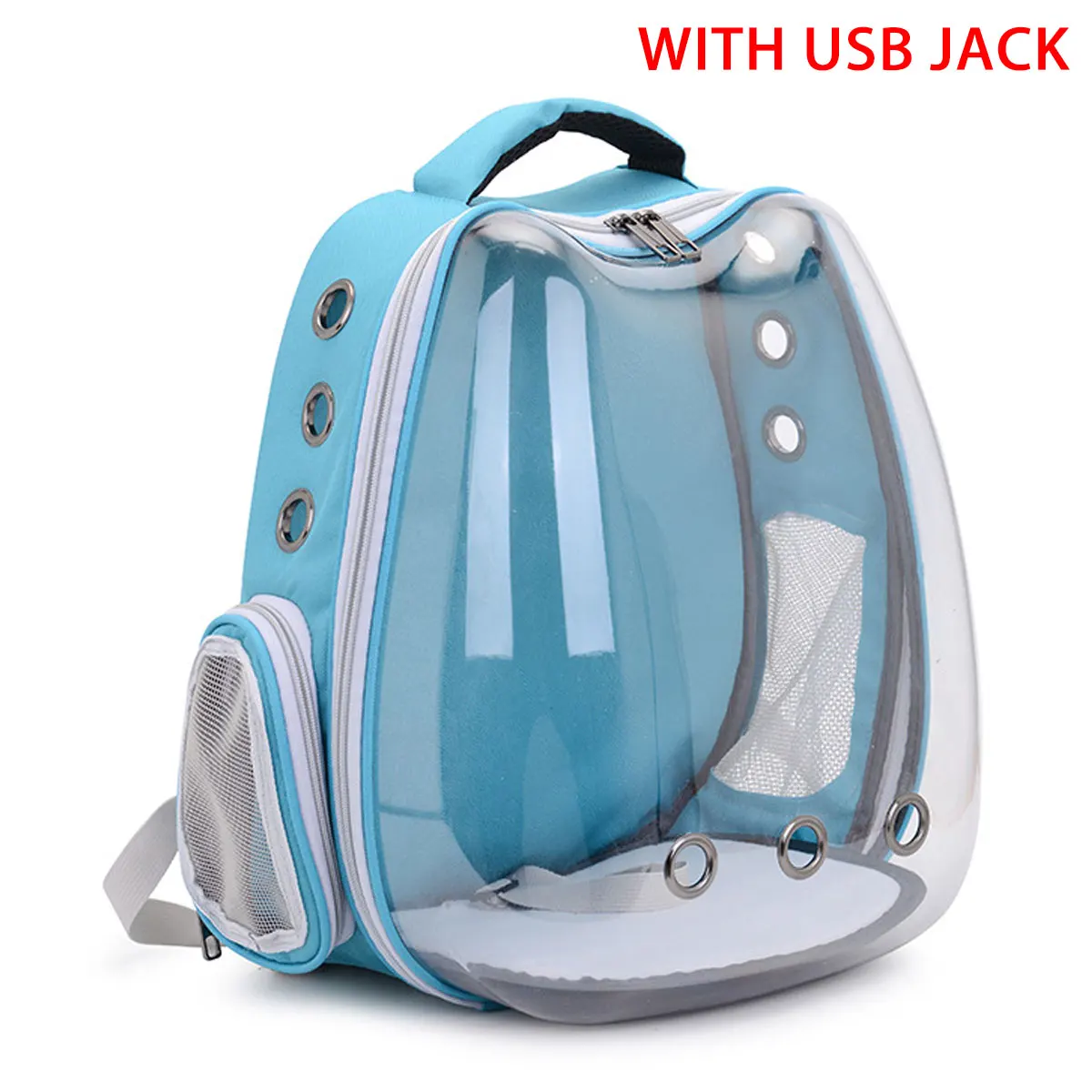 Blue with USB Jack Рюкзак для собак и кошек, дорожная сумка для кошек, сумка на плечо, космическая капсула, рюкзак для кошек с usb зарядкой, маленькая сумка для домашних животных, переноска для кошек - Цвет: Blue with USB Jack