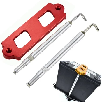 

Aluminum For Honda Civic Integra Battery Fasten Bracket Tie Down Kit Hold Down Rod With Tray Hooks CAR ACCESSORIES