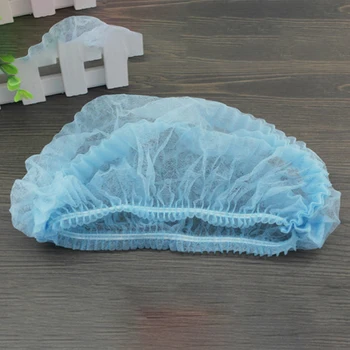 

66 PCS Disposable Non-woven Cap Thick Non-woven Dust-proof Strip Hat Cap Hood Beauty Salon Cap Protection Mushroom Cap