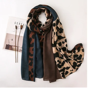 

New Cotton Scarf Women Fashion Print Shawls and Wraps Lady Travel Pashmina Striped Scarves Winter Neck Wram Lady Leopard Print