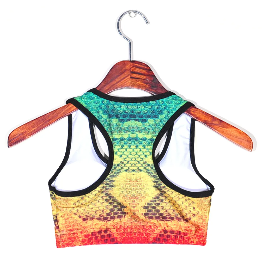 Digital printing new color gradient snakeskin Bra vest Gym Shirt Vest