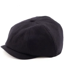 Большой костяной мужской зимний большой размер восьмиугольная кепка папа теплый Войлок плюща шапки Леди Шерсть Берет человек размера плюс газетчик Кепка s 58 см 60 см 62 см