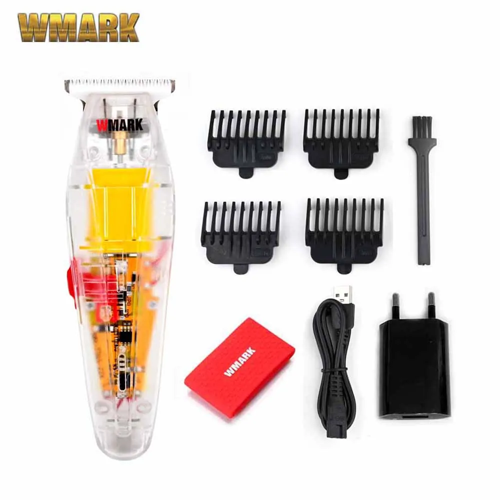 WMARK NG-202 NG-212 Digital Transparent Style Detail Trimmer Professional Rechargeable Clipper 6500 RPM With 1400 Battery hair clipper hair trimmer