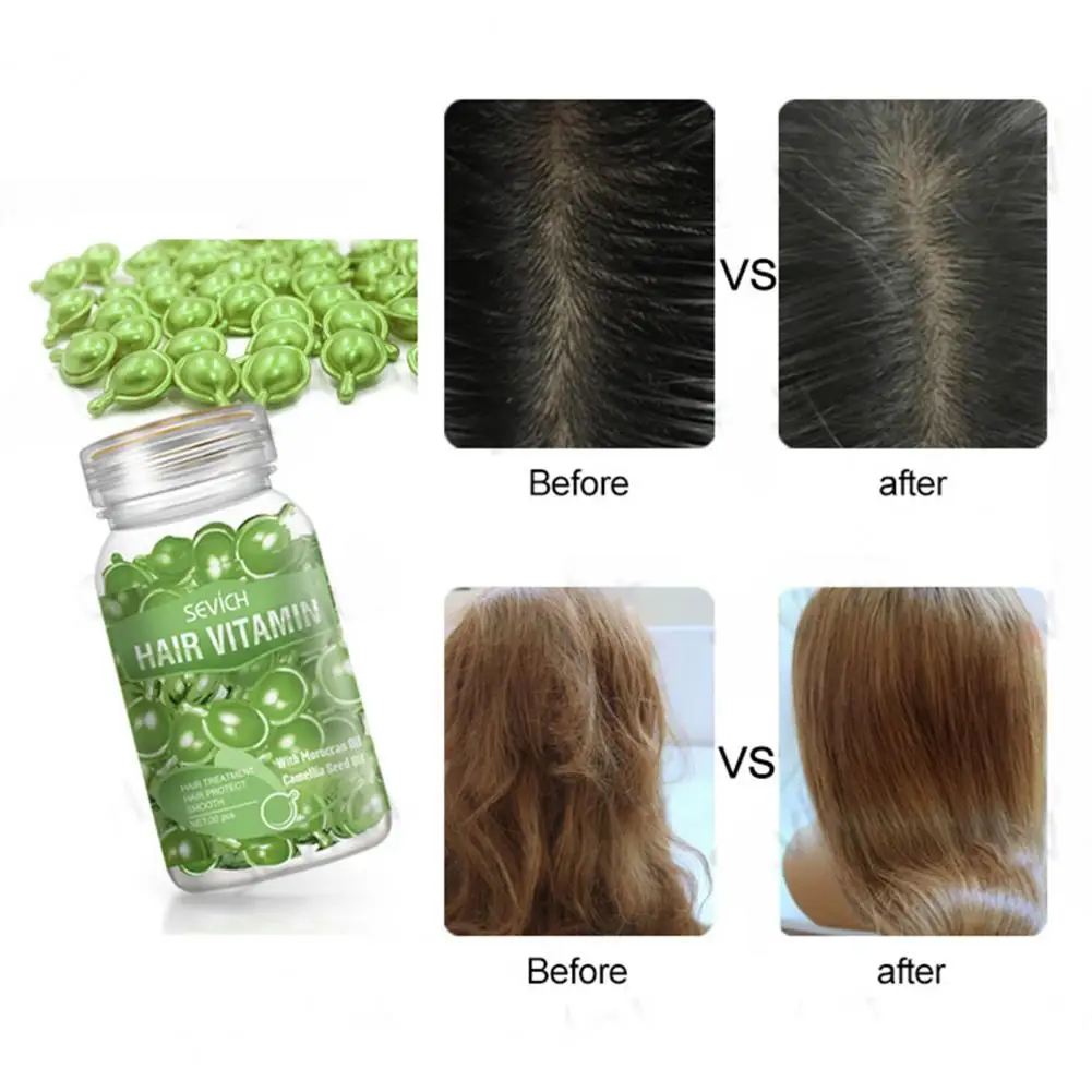30Pcs/Set Repair Hair Vitamin Moisturizing Hairs Natural Smooth Silky  Capsule Keratin Complex Hair Care Oil for Female
