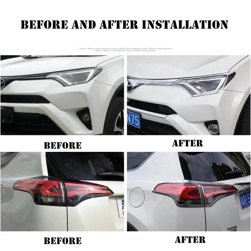 ABS Chrome для Toyota RAV4 2016 2017 2018 задние фары чехлы фар рамка отделка Стайлинг автомобиля