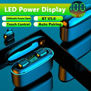 

TWS bluetooth 5.0 Wireless Earbuds CVC8.0 Noise Canceling 9D Stereo Headphones Waterproof Earphones With 3500mAh Charging Box