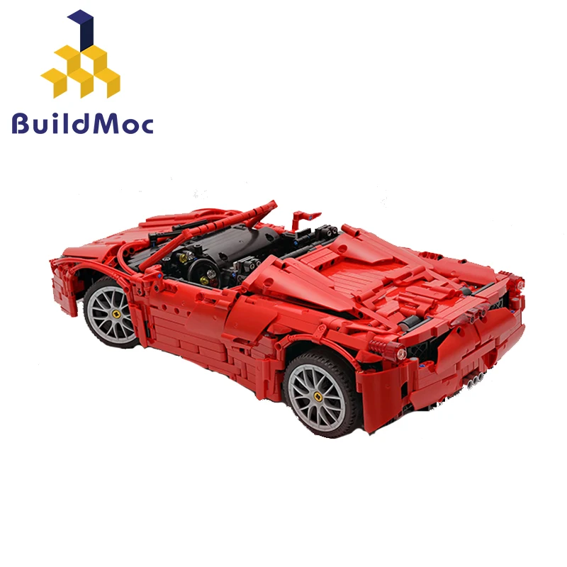 C234 With motor BuildMoc A build for MOC Hennessey Venom GT Spyder Ferrarii 458 строительные блоки, набор игрушек DIY, развивающий подарок для детей на день рождения - Цвет: C234 With motor