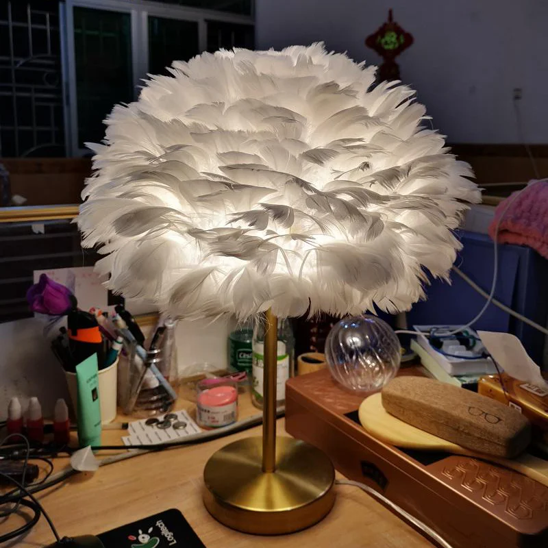 Подвесные светильники с перьями потолочная лампа для детской комнаты