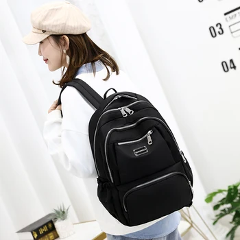 

New Trend Female Backpack Waterproof Women Backpack Solid Color Travel Shoulder Bags Student Youth School Bag For Teenager Girls