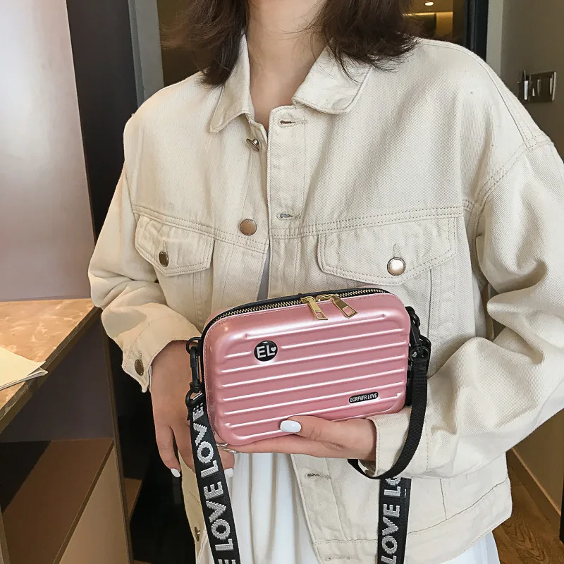 

Personality Box Bag Girl 2019 New Net Red Packet Texture Sling Shoulder Bag Clutch Mini Square Bag Mini Suitcase Hand Bags