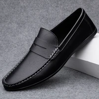 Spring Autumn Mens Casual Leather Loafers Men Loafer Shoes Mocasines Hombre Mocassini White Black Slip-On Big Size Dropshipping 2