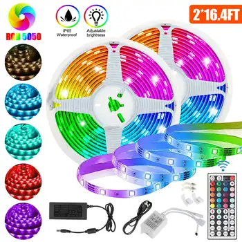 

12V IP65 Waterproof 5050 RGB Smart LED Music Light Strip with 44 Keys Remote Control for Family Garden Party Christmas Decor
