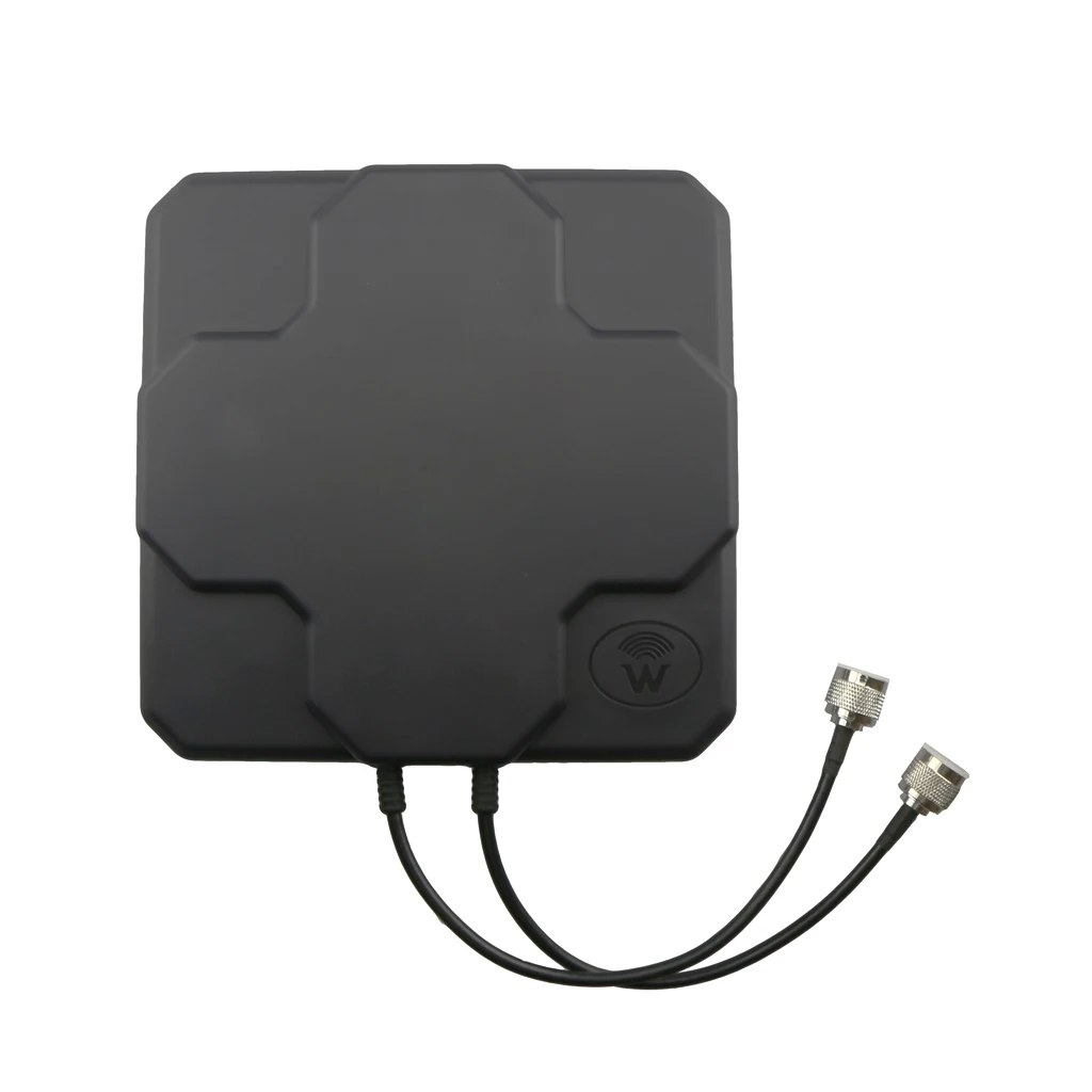 Dual N Male Broadband Antenna Booster Signal Amplifier for 4G LTE Mobile Black