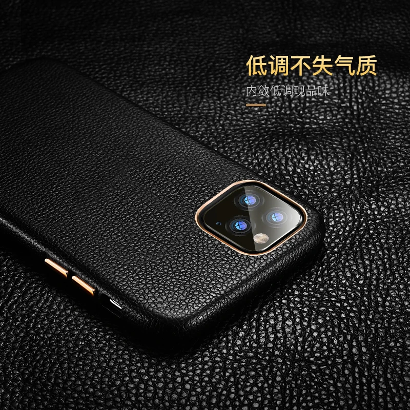 Роскошный чехол-накладка из натуральной кожи для iPhone 11 Pro Max, чехол для деловых людей, кожаный чехол с натуральным лицевым покрытием, защитный карман для телефона