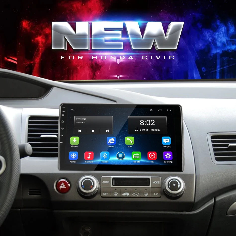 Excellent Jansite R9 4G 10" Car Radio For Honda Civic 2005-2011 RDS Wifi Android Touch screen Bluetooth Multimedia Video player with frame 1 Excellent Jansite R9 4G 10" Car Radio For Honda Civic 2005-2011 RDS Wifi Android Touch screen Bluetooth Multimedia Video player with frame 1