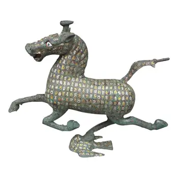 

LaoJunLu Bronze With Gold And Silver Horses Stepping On Flying Swallows Imitation antique bronze masterpiece collection of