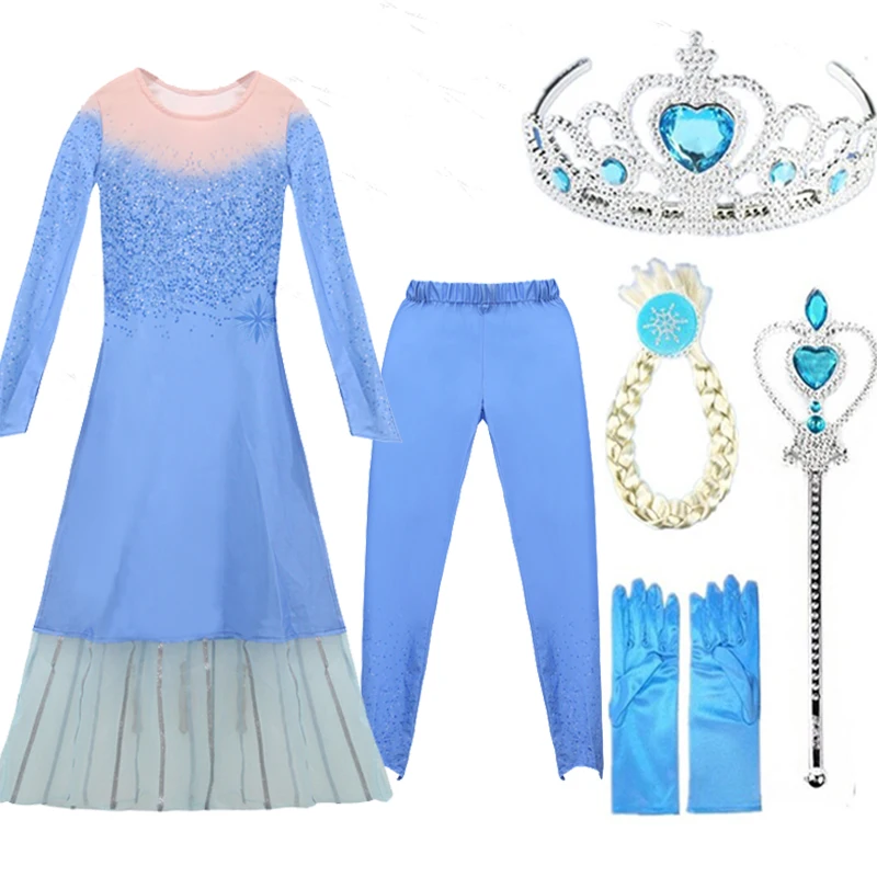 Новинка; платье принцессы Эльзы «Анна и Эльза» 2 Костюмы для косплея для девочек, вечерние платья, Костюмы Платья Снежной королевы «Эльза» для дня рождения платье принцессы
