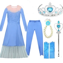 Новинка; платье принцессы Эльзы «Анна и Эльза» 2 Костюмы для косплея для девочек, вечерние платья, Костюмы Платья Снежной королевы «Эльза» для дня рождения платье принцессы