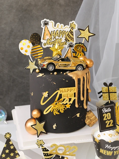 Black Gold Glitter Paper Cupcak Star Candle Plug-in Vintage Golden Birthday  Decoration Toys For Men Cake Topper Insert Dress Up - Cake Decorating  Supplies - AliExpress