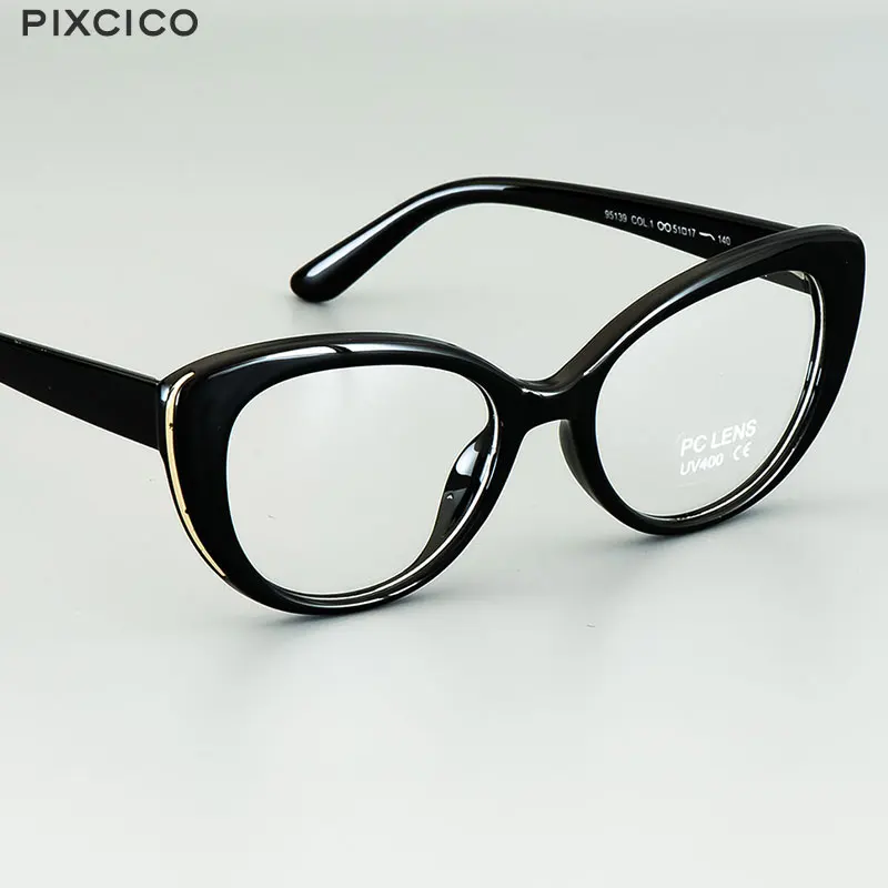 Eyeglasses Frames Eyewear Frames Women Glasses Fashion Eyeglasses Pixcico 45677 Cat Eye Glasses Frames Women Optical Fashion Computer Glasses Customized prescription glasses