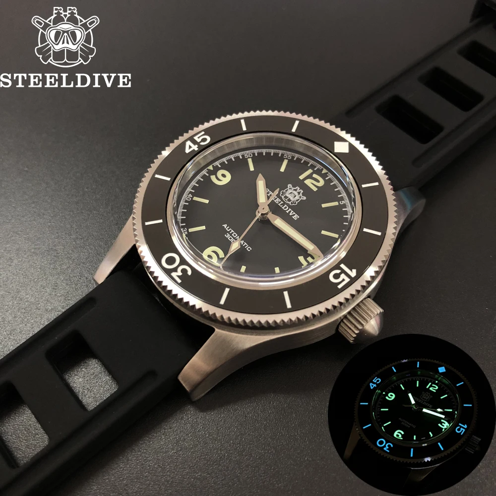 Часы для дайвинга STEELDIVE Новое поступление 2020 NH35 сапфир 316L нержавеющая сталь 300 м