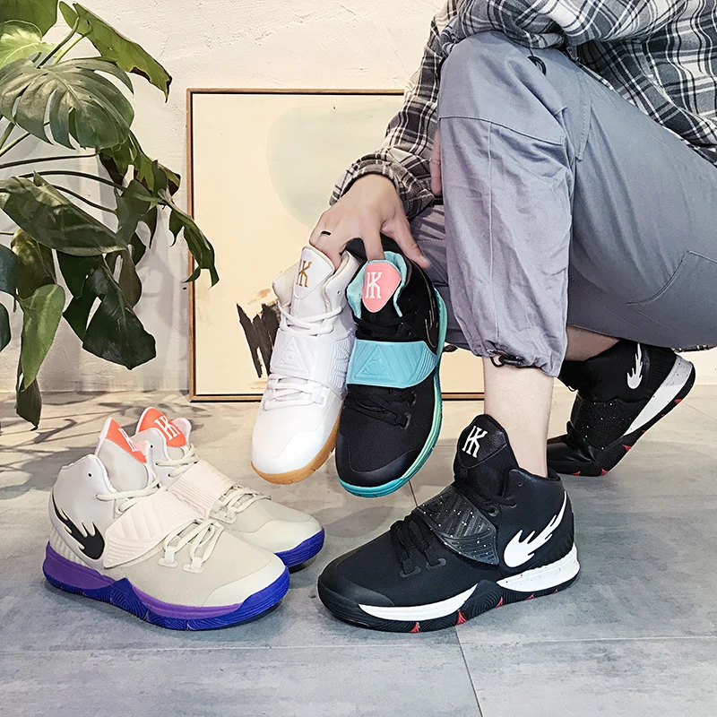 Uptempo Kyrie 6 мужские баскетбольные кроссовки, светильник, сетчатые кроссовки для мальчиков в стиле ретро, 1 Обувь, большие размеры 46, спортивные ботинки, обувь Lebron