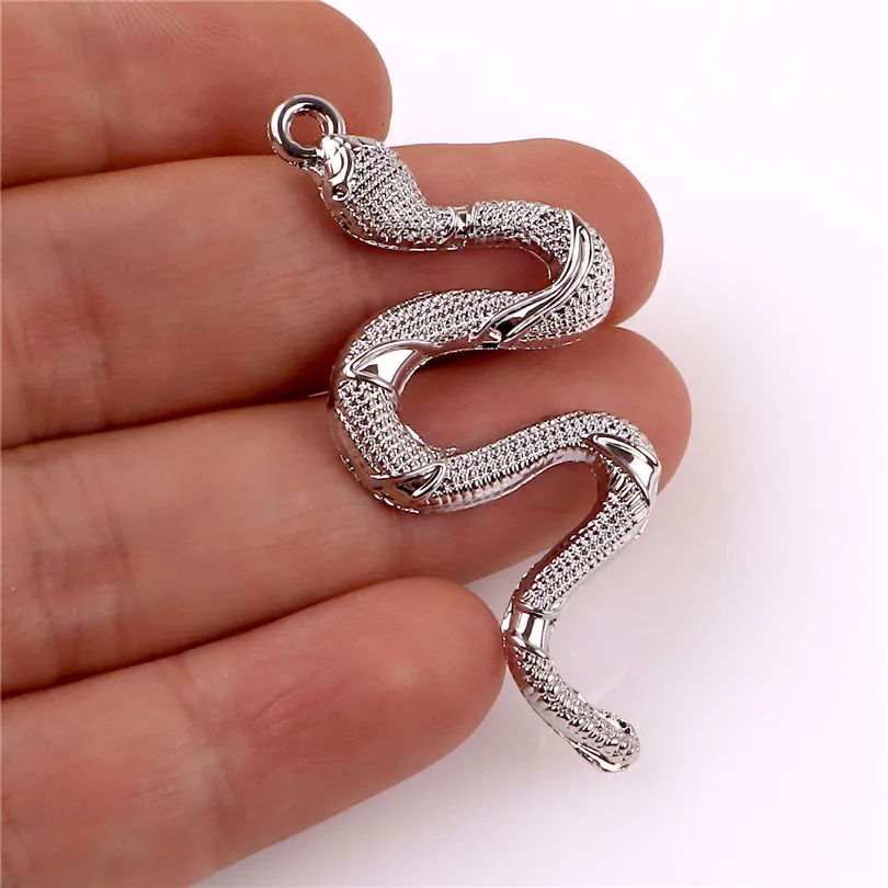 2pcs 23*53mm Snake Charms 4colors Pendants for Necklace Bracelet Jewelry Making DIY Handmade 2