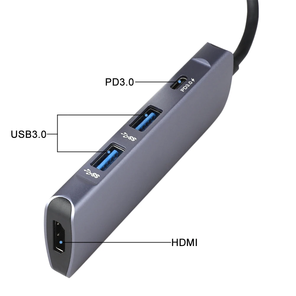 Usb-хаб type C к Usb3.0 Hdmi type-C многопортовый Pd концентратор для Macbook Pro Аксессуары type C зарядный разветвитель порт 2 Usb 3,0 порта