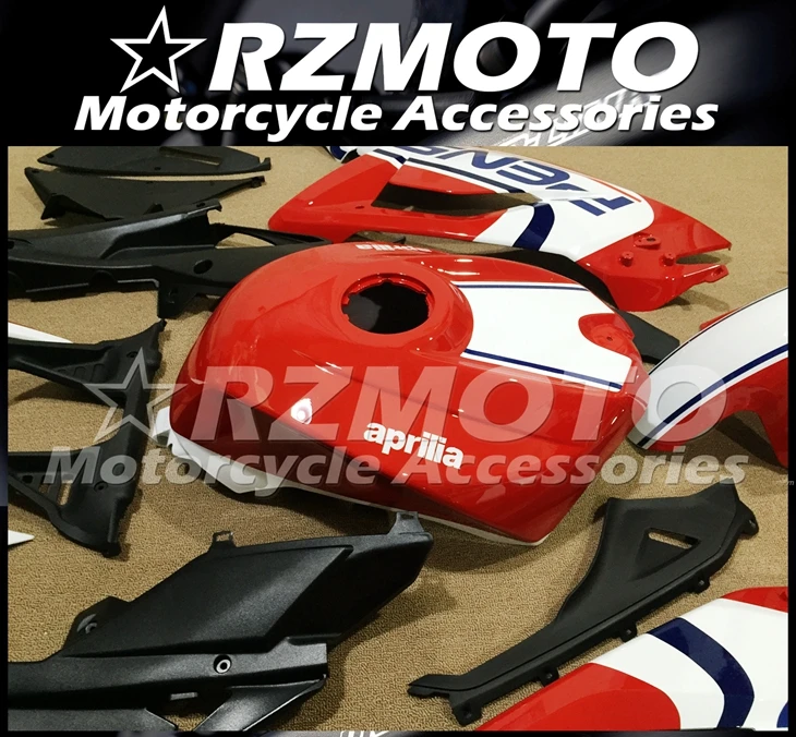 Инъекций ABS Полный обтекатели Наборы подходит для Aprilia RS125 2006 2007 2008 2009 2010 2011 06 07 08 09 10 11 Боди Комплект красного и белого цвета